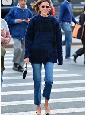 ISO - Chunky Navy Cable Knit Sweater